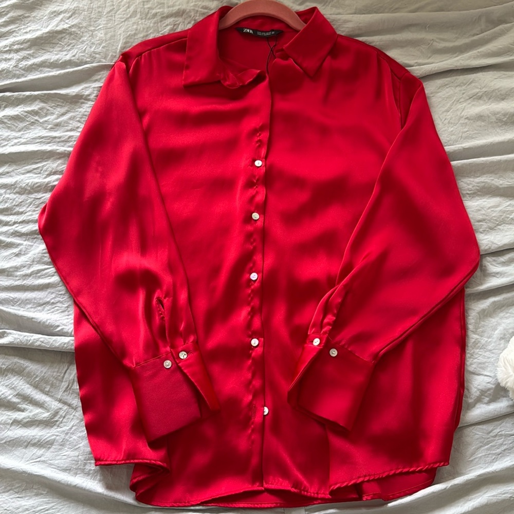 Zara Satin Blouse - Large
